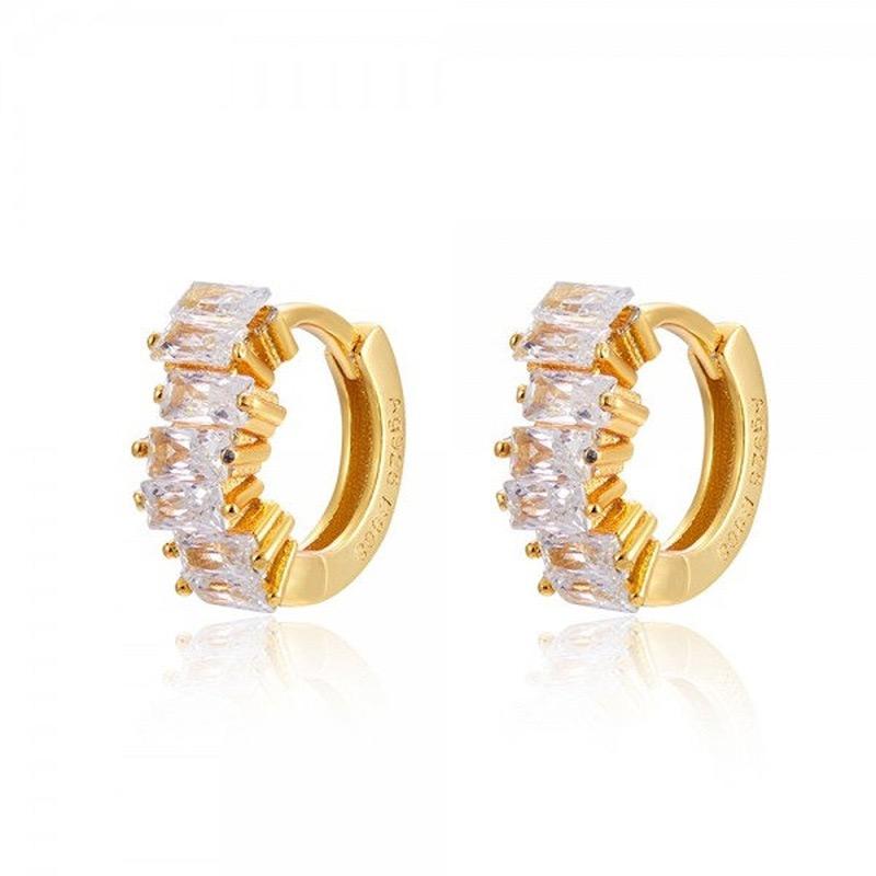 Design Stainless Steel Cubic Zirconia Hoop Earrings For Women Gold Color Pendant Cartilage Piercing Earring Unusual Jewelry