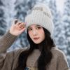 New Autumn and Winter Square Color Block Knitted Wool Hat American Big Head Windproof Pullover Hat Outdoor Casual Warm Hat