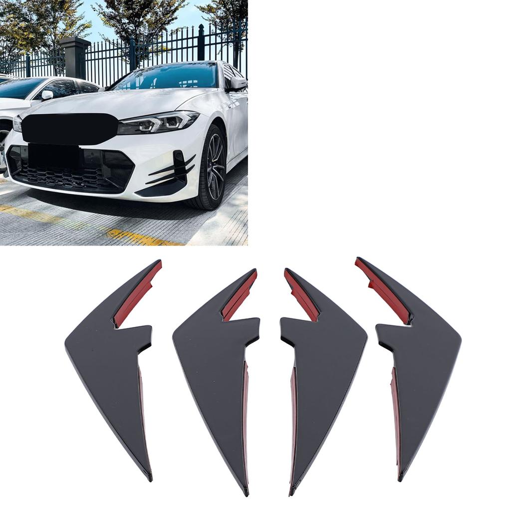4PCS Front Bumper Side Canards Splitter Fins Car Body Decoration for 3 Series 0 1 LCI M Sport 2023+