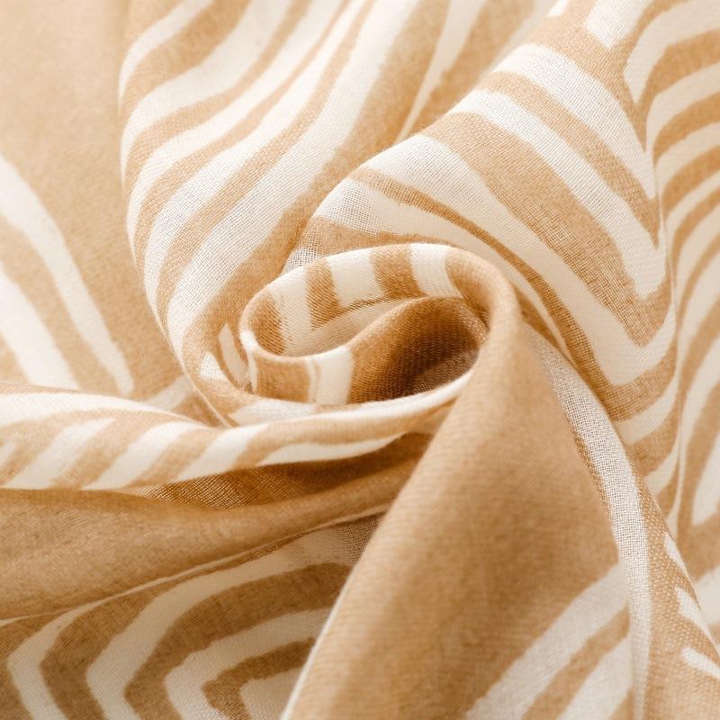 Bohemian Floral Geometric Printed Scarf Thin Breathable Tassel Shawl Windproof Head Wrap Sunscreen Travel Scarf for Women