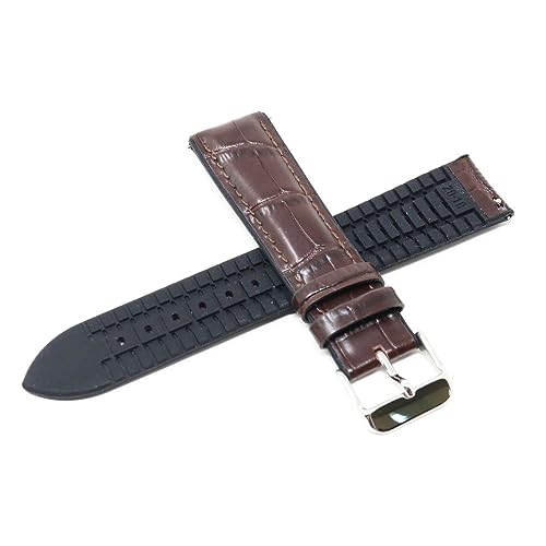 Seiko watch band, 20mm, leather/rubber, genuine brown strap, for RS02C20BN watch.