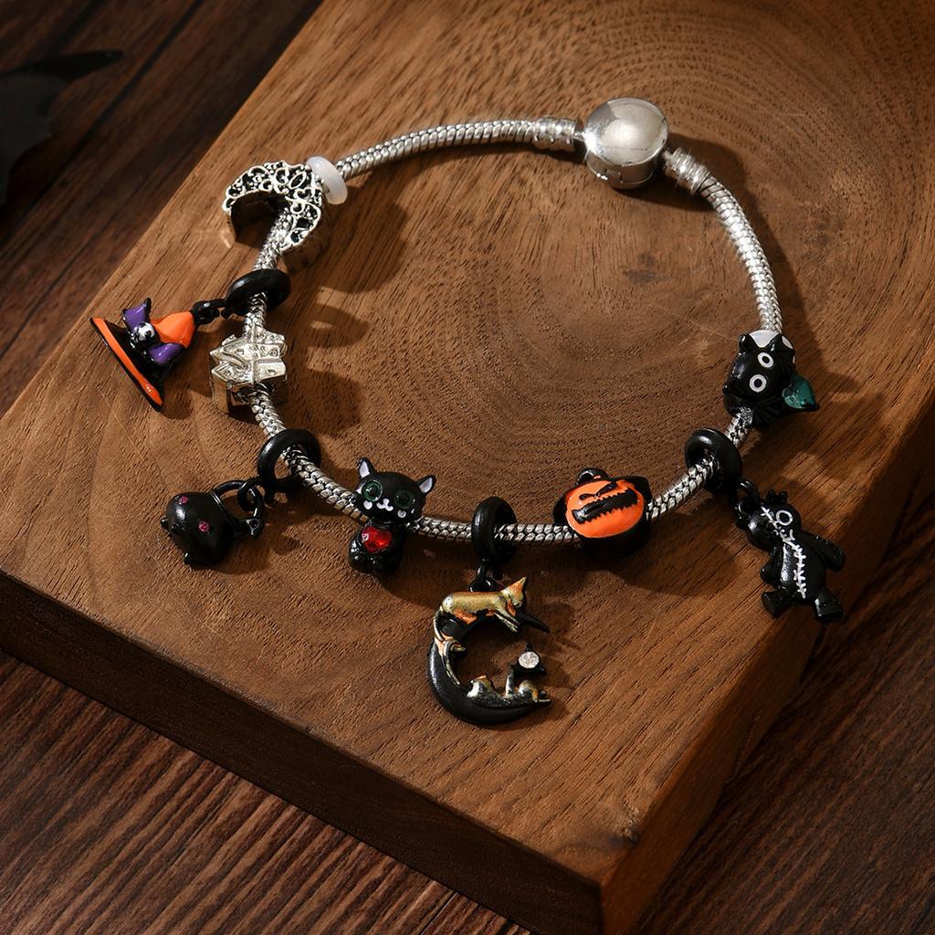Bracelet Charm Bracelet Squelette Citrouille d'Halloween Pour Enfants et Adolescents