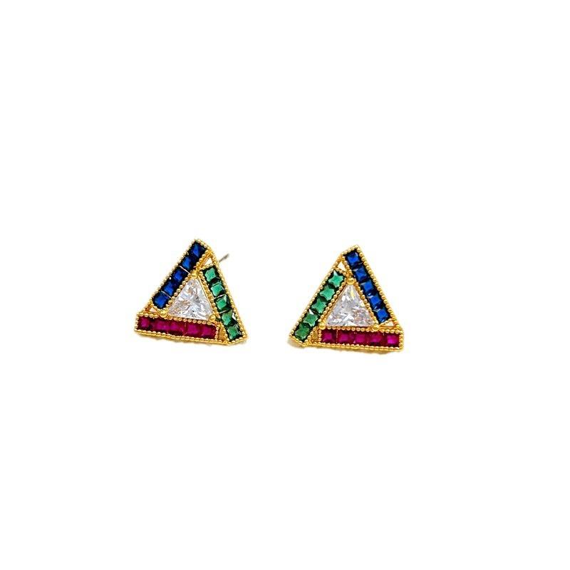 Personalized Triangular Full Drill Stud Earrings Design