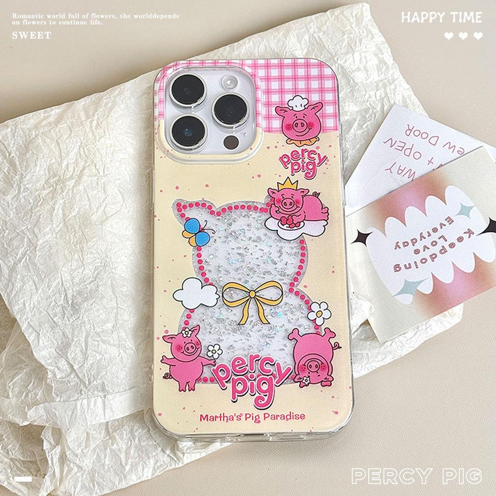 Cute Martha Pig Hollow Applicable Apple 16 Mobile Phone Case IPhone 15 Protective Case 14 Anti Fall Large Hole 13 Women's Model