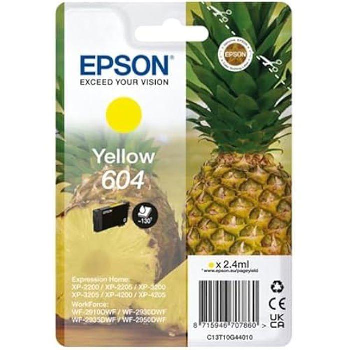 Cartouche d'encre - EPSON - 604 - Jaune - Jet d'encre - Compatible imprimantes Epson