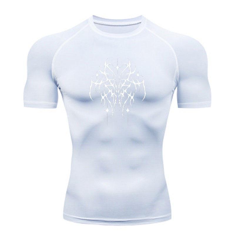 Men's Quick Dry Compression Athletic T-Shirt, Stylish Thorny