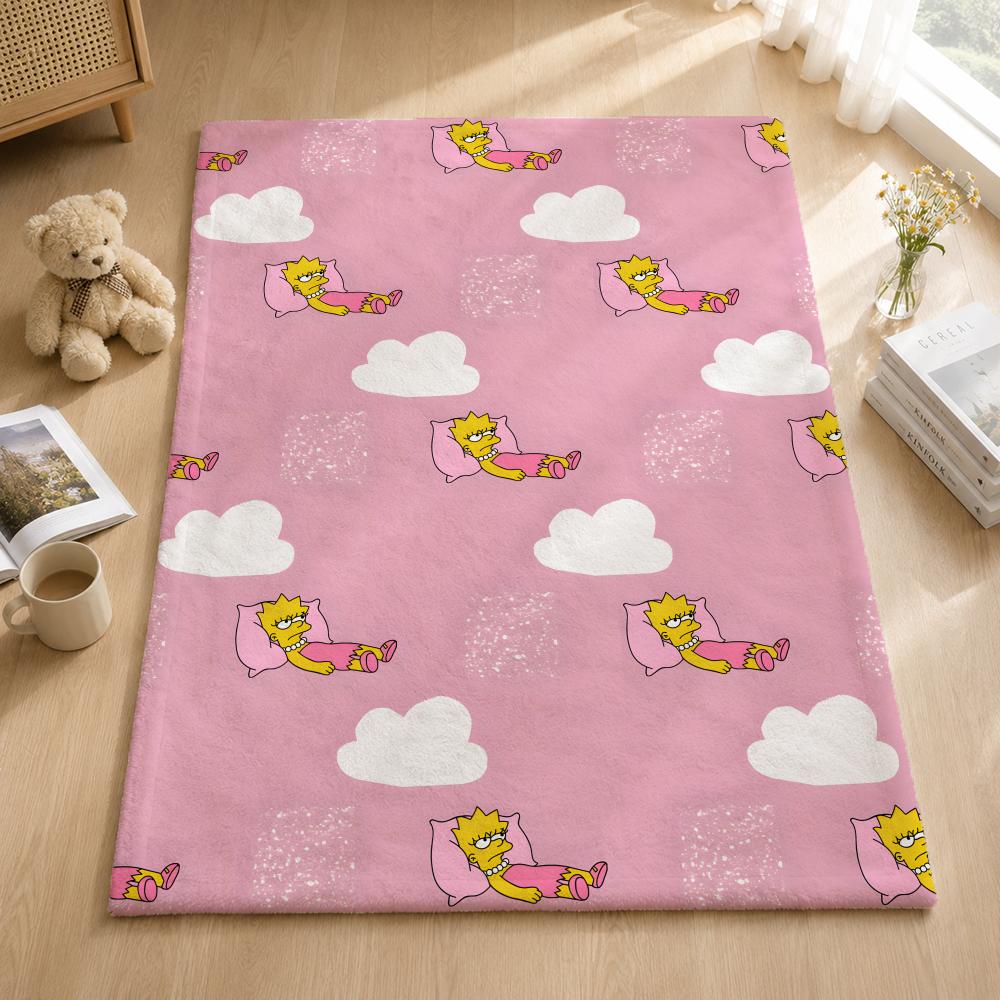 Cartoon T-The Simpsonss Throw Blankets Soft Warm Flannel Blanket Bedding For Bed Living Room Home Sofa