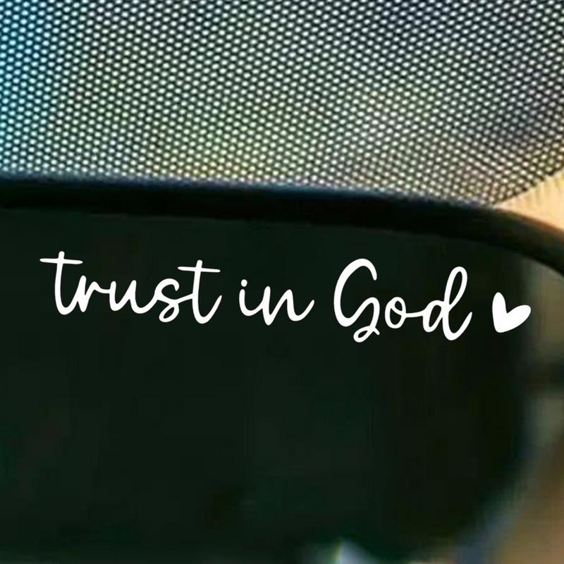 2pcs Rearview Mirror Decal Affirmation Car Stickers Trust In God Adhesive Mirror Decal Styling Decals Car Interior Decorations