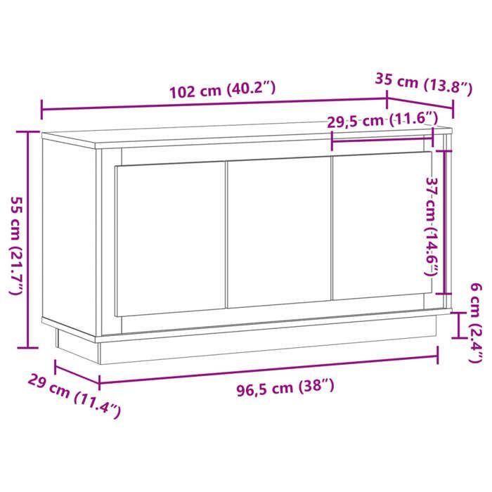 VidaXL Buffet chêne artisanal 102x35x55 cm bois d'ingénierie 857140