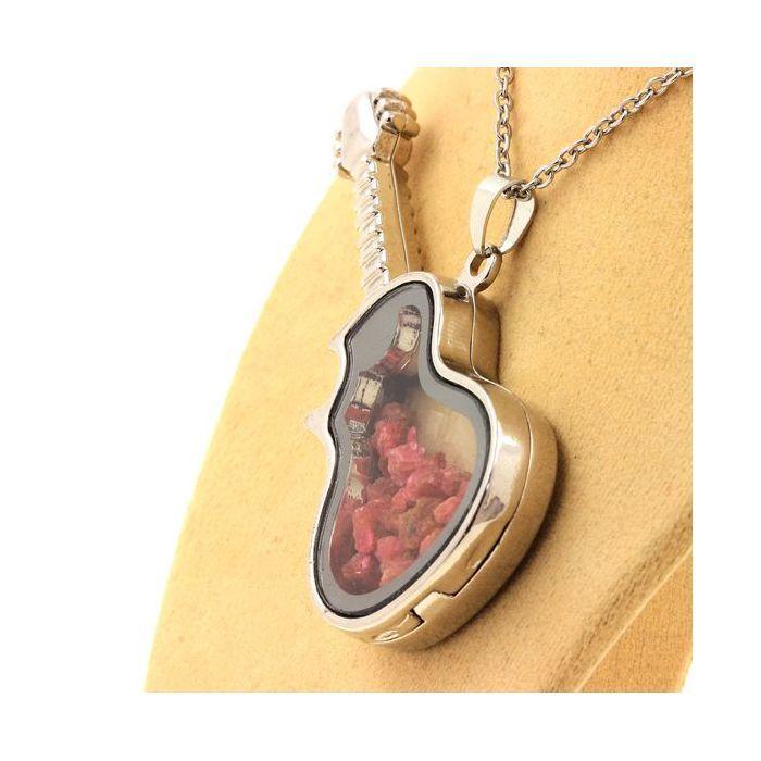 Stones and Minerals. Raw Spinel Necklace. Guitar Model.