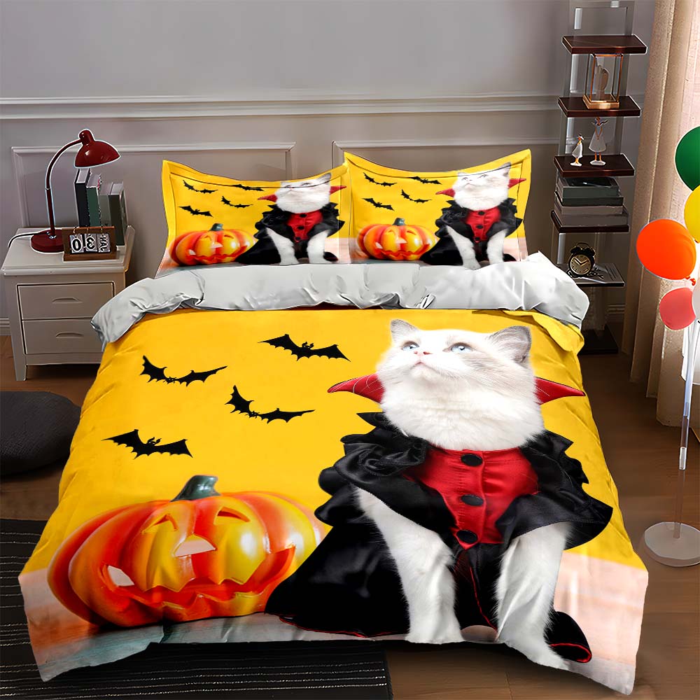 

Vampire cat design. Bedding Duvet cover sets Duvet covers Pillowcases gifts (1 * Duvet Cover 2 * Pillowcases, without duvet insert) 135x200cm
