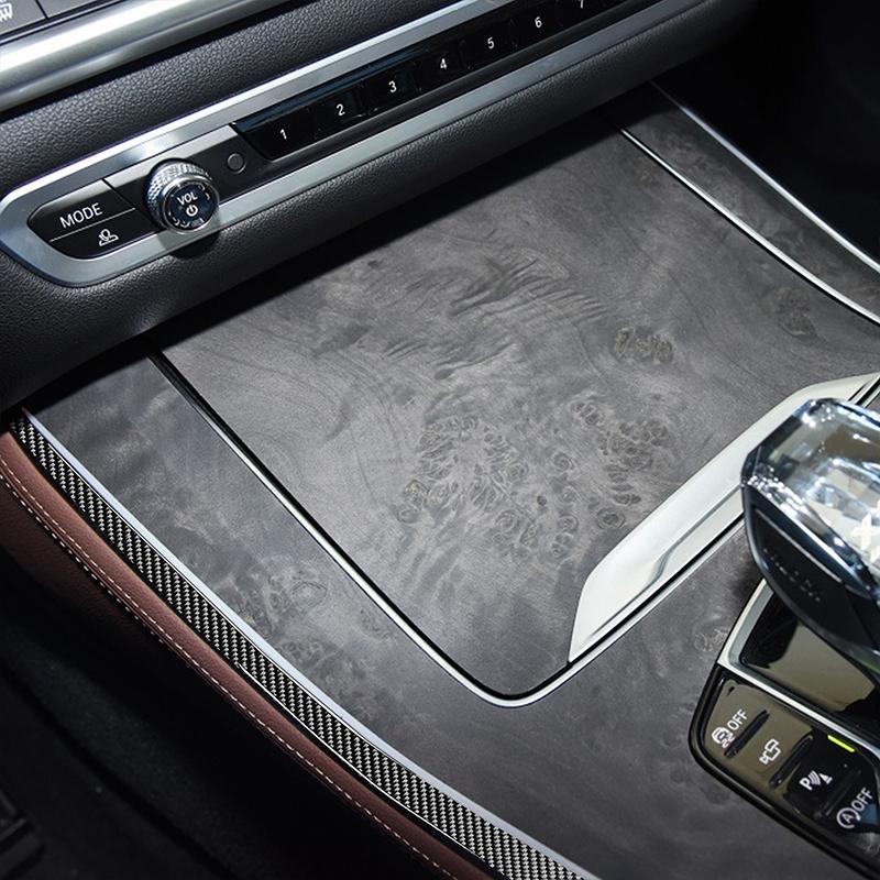 For BMW X5 X6 F15 F16 14-18 2pc Real Carbon Fiber Gear Side Trim Strip Car Interior Car Interior