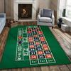 Funny Texas Poker Theme Carpet Rug for Living Rooms Bedrooms, Office Areas, Large Area Non-Slip Decoration Mat Gift for Friends