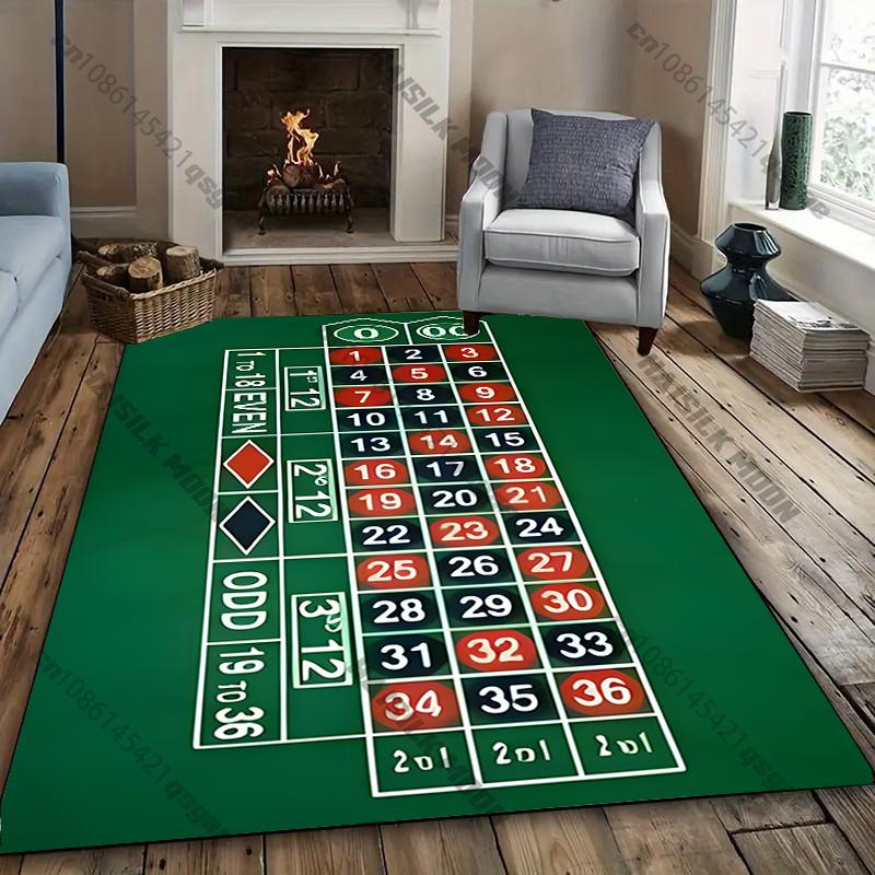 Funny Texas Poker Theme Carpet Rug for Living Rooms Bedrooms, Office Areas, Large Area Non-Slip Decoration Mat Gift for Friends