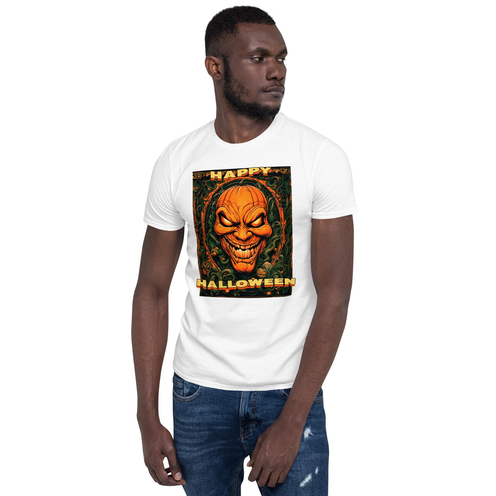 Vintage Style Happy Halloween Carved Evil Pumpkin Face Short-Sleeve T-Shirt S разноцветный