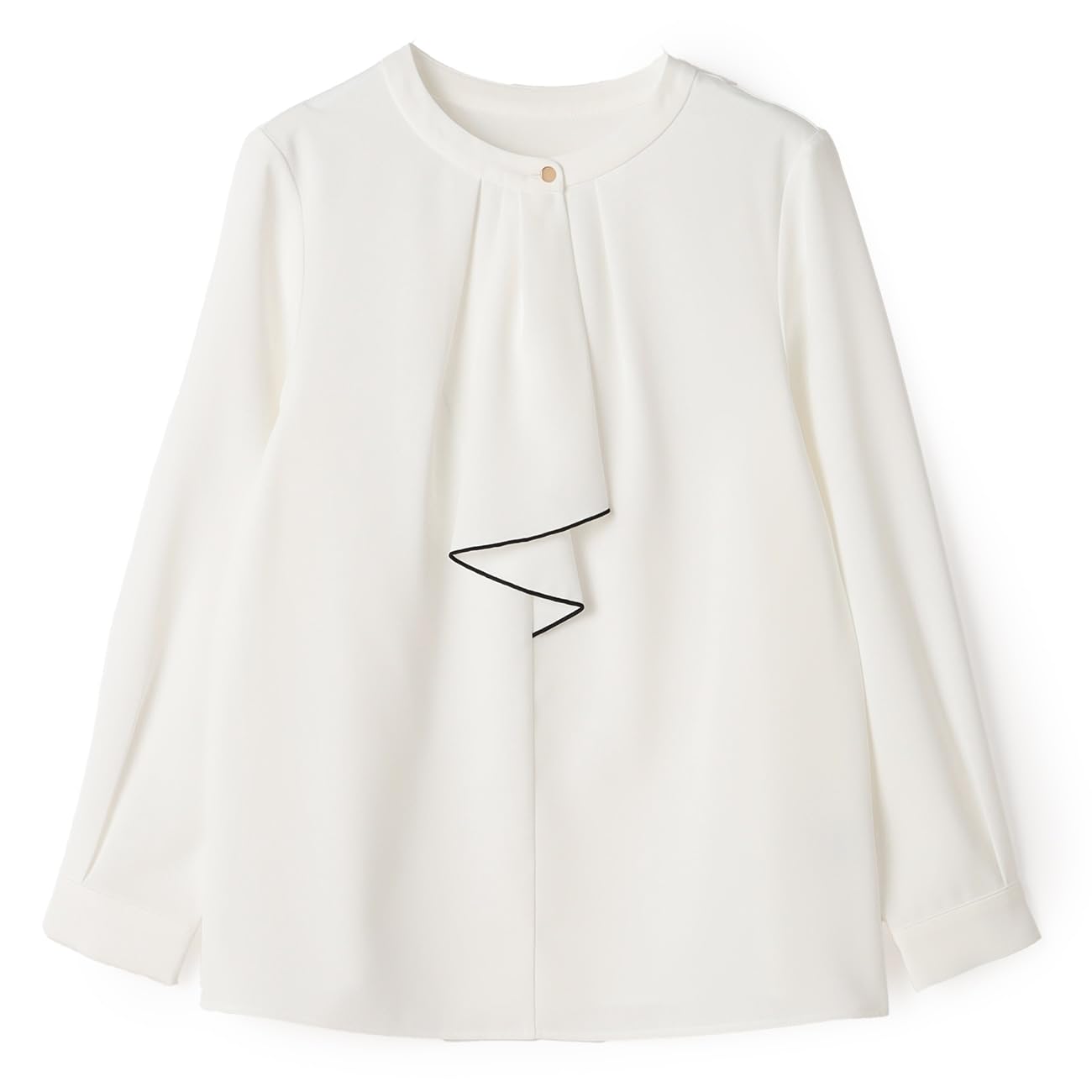 

Aoki Long Sleeve Available in Various Perfect for Commuting and Office White Blouse, Wrinkle-Resistant, Elegant, Washable, Designs, Work, (LE25S01M)