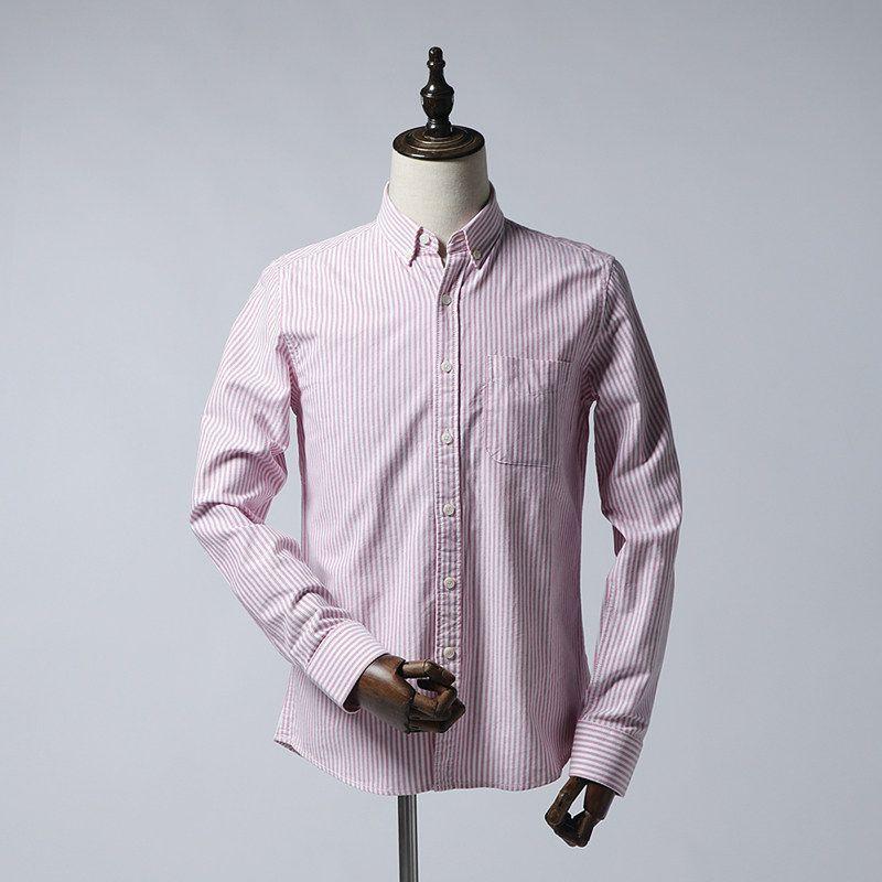 Foreign Trade Tail Order Long Sleeve Cut Label Korean Fashion Shirt Red L