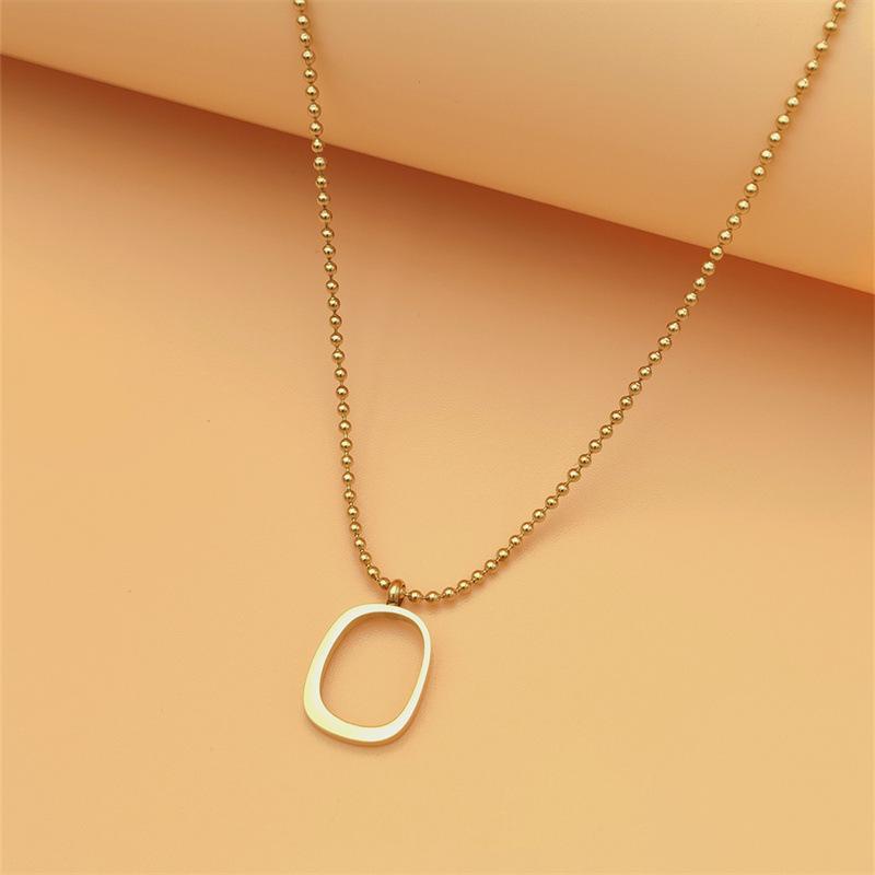Simple And Versatile Stainless Steel Square Necklace, Sweater Chain Design Female