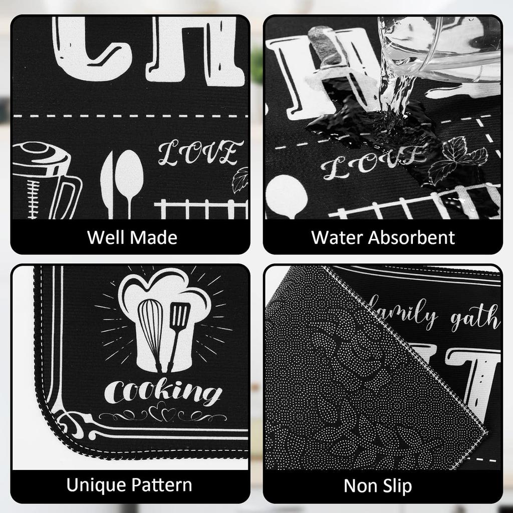 VIKAMA 1/2pcs Halloween Kitchen Rug Witch Outdoor Non-Slip Doormat Gothic Home Decor Laundry Room Hallway Rug Rag