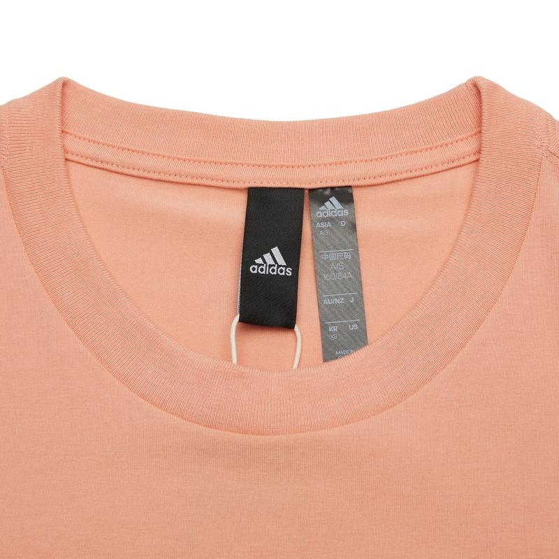 adidas Shiny Bos Gradient Logo Print Sport Round Neck Short Sleeve T-Shirt Women Tops Apricot H09749