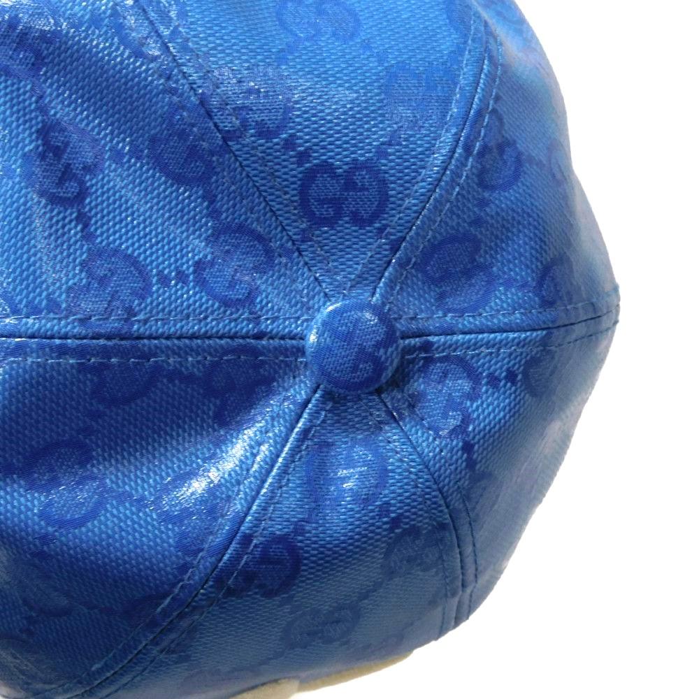 Used Adidas GG Crystal Bucket Hat 9539 724628 3HANY 4377 7919 Double G Trefoil Logo M 22.4" Blue Unisex from Japan