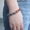 Minimalist Two Tone Paperclip Chain Bracelet Rose Gold Plated Stainless Steel Stackable Bracelet Jewelry Women