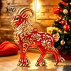 Acrylic Holiday Decor Goat Christmas Car Hanging Ornament, 2D Pendant with Tree Ornaments String, Cute Animal for Rearview Mirror, Party Gift