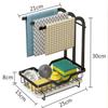 Suport de depozitare pentru cârpă pentru vase Suport pentru cârpe Raft de bucătărie Blat perforat gratuit Suport de scurgere cu burete montat pe perete Chiuvetă cu placă de scurgere