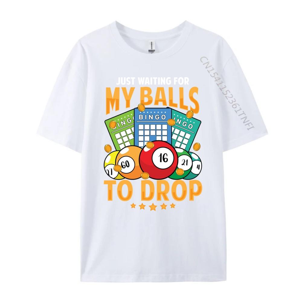 Waiting For My Balls To Drop Bingo Player Grandma Mens Graphic Tshirts Funny T Shirts Cool Fashion Tees