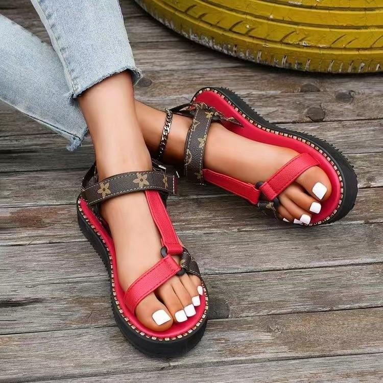 Large Size Platform Sandals 2024 Autumn New Fish Mouth Wear Comfortable Roman One-word Buckle Sandals