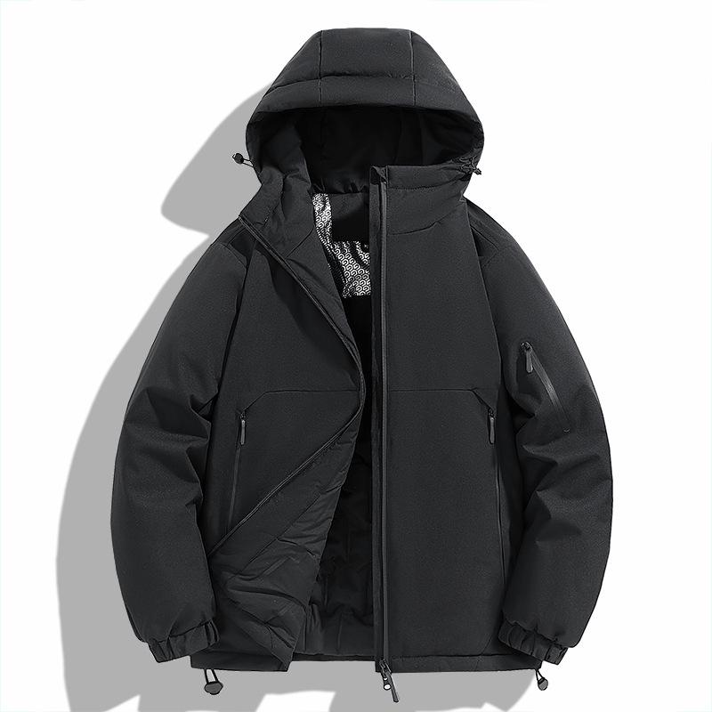 Men's Winter Graphene-Lined Hooded Jacket: Warm, Thick, Loose Fit for Outdoor Sports