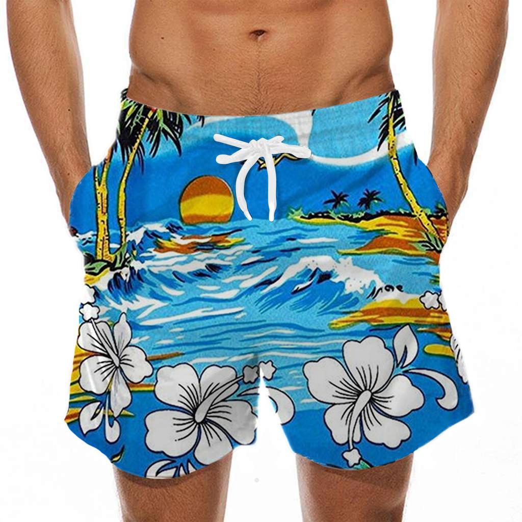 Fashion Men's Strapped Hawaiian Beach Fit Sport Casual Shorts Pants