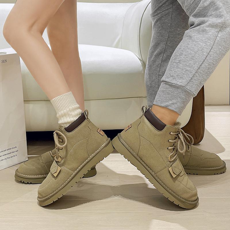 Cizme de zăpadă de mărime mare pentru toamna și iarna femeilor, noi, europene și americane, retro, de catifea, groase și călduroase, pentru femei