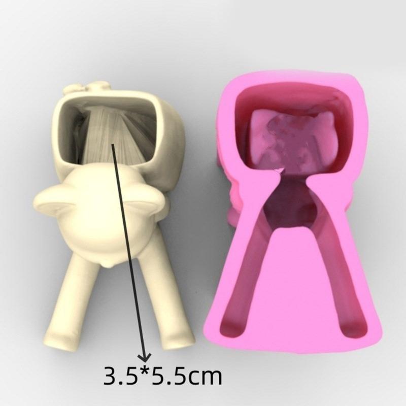 Betonové formy Formy na květináče Medvěd s taškou Tvarované Ručně vyráběné Silikonové formy Silikonový materiál pro DIY Květináč Váza