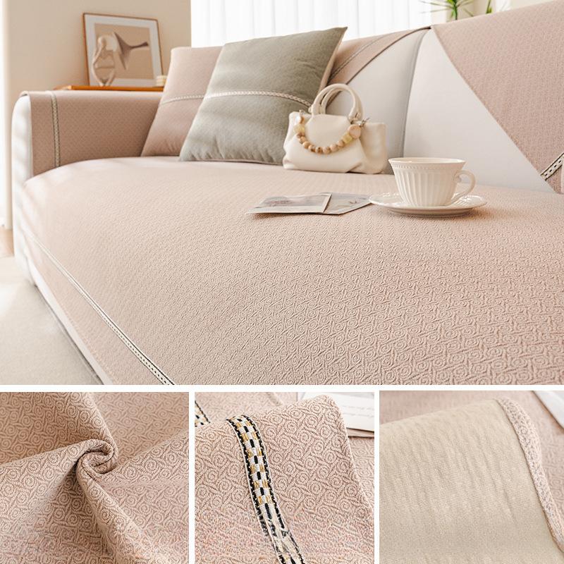 Cuscino per divano in ciniglia semplice moderno universale per quattro stagioni resistente alle macchie antiscivolo traspirante fodera spessa asciugamano