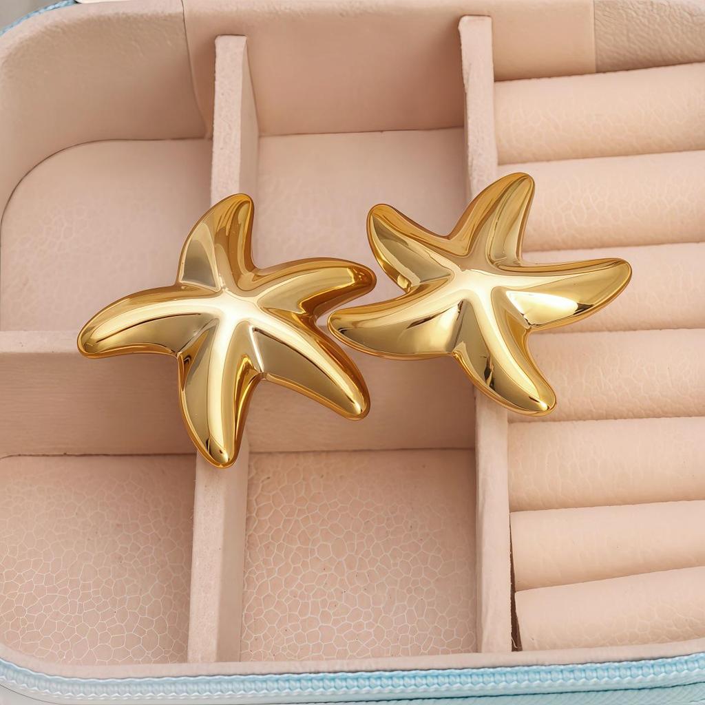Women's Summer Fashion Starfish Shell Stud Earrings Set