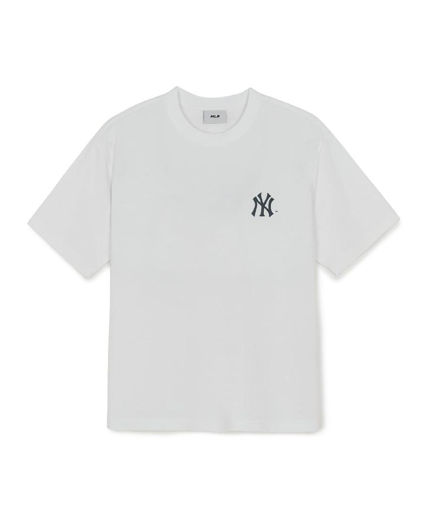 Emelbi Vintage Sportive Cursive Graphic Short Sleeve T-Shirt Ny (White)