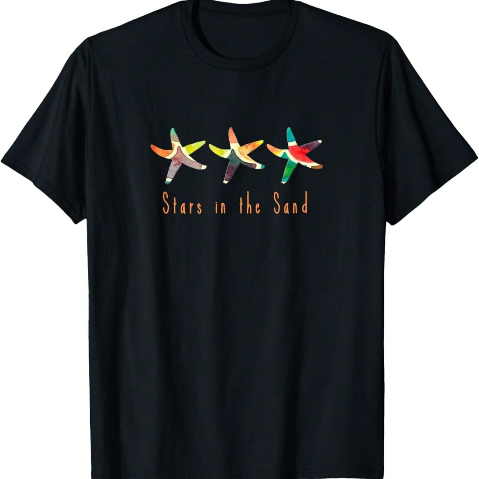 Starfish T-Shirt Stars In The Sand Tee Beach Wear Gift Tee S разноцветный