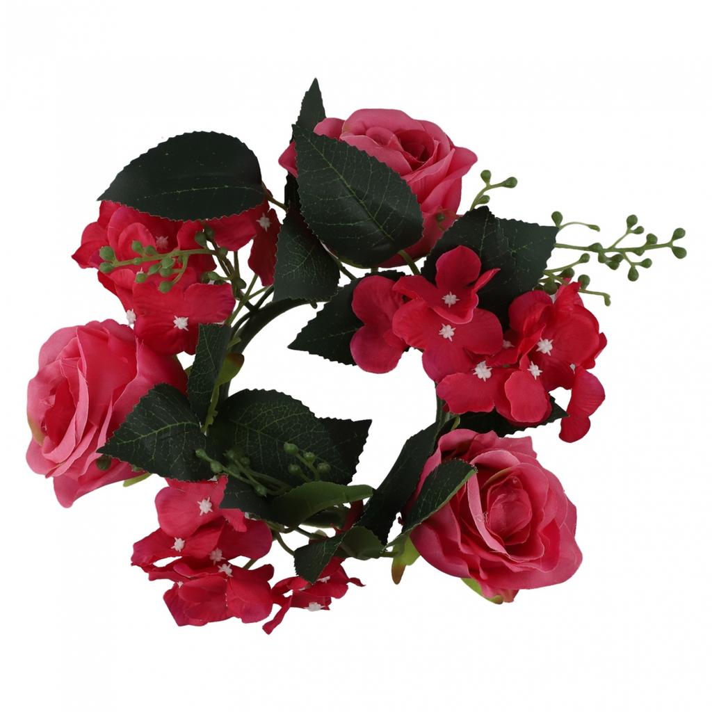 20cm Kerzenständer Kranz Künstlicher Rosen Kerzenständer Kranz Europäisch