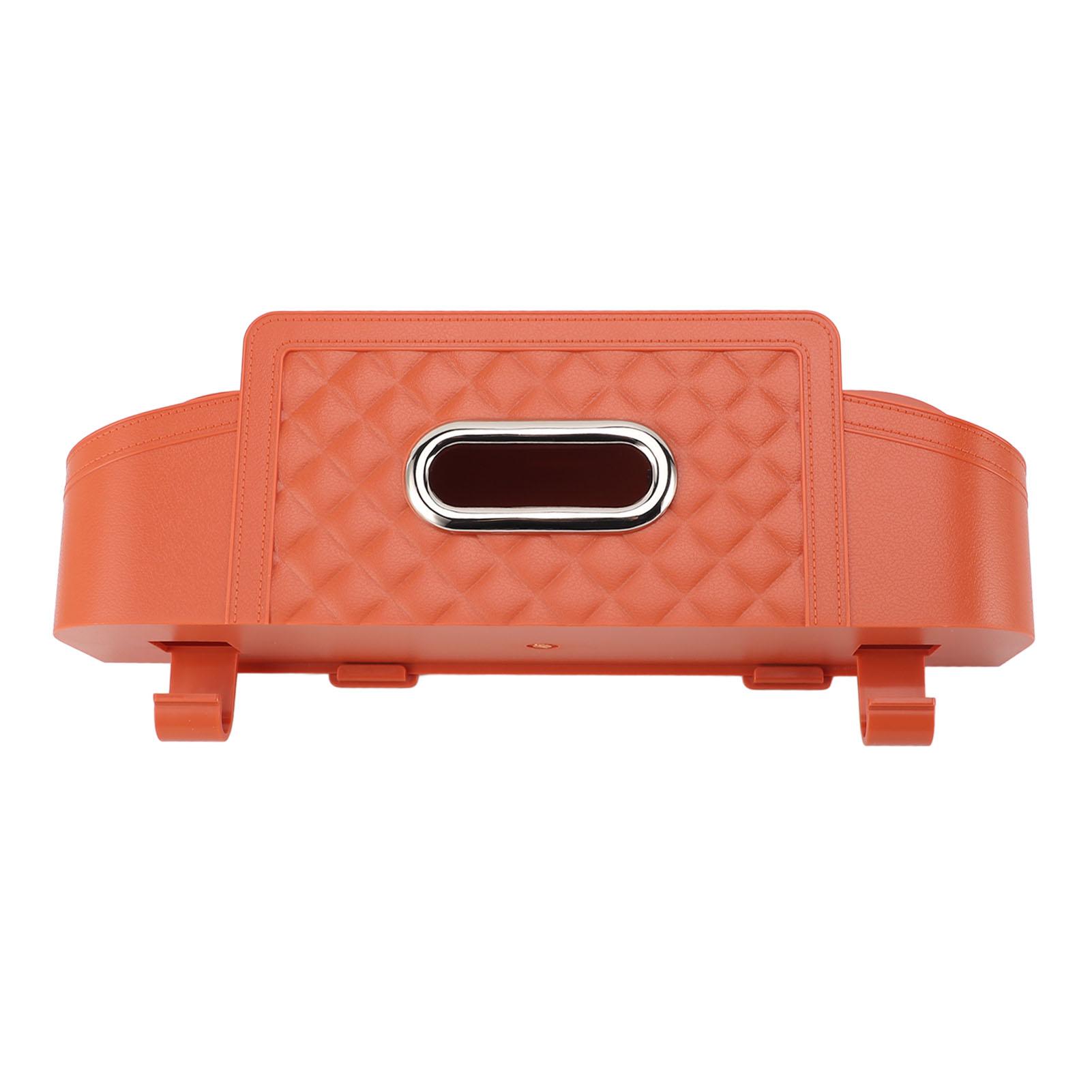 

Car Back Seat Organizer Plastic Multifunctional Storage Box Headrest Tissue Box Cover with Cup Holder for Car Travel помаранчевий