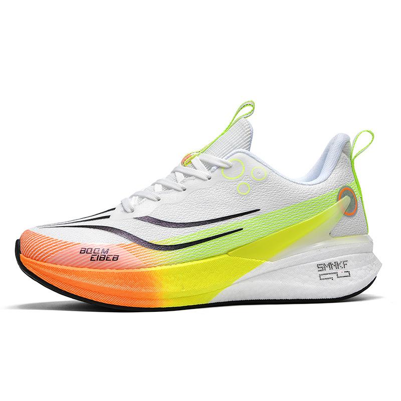 Feidian 5C Couple Middle School Student Physical Test Sports Running Shoes, Lightweight Soft-soled Carbon Plate Shock-absorbing and Breathable Red Ra