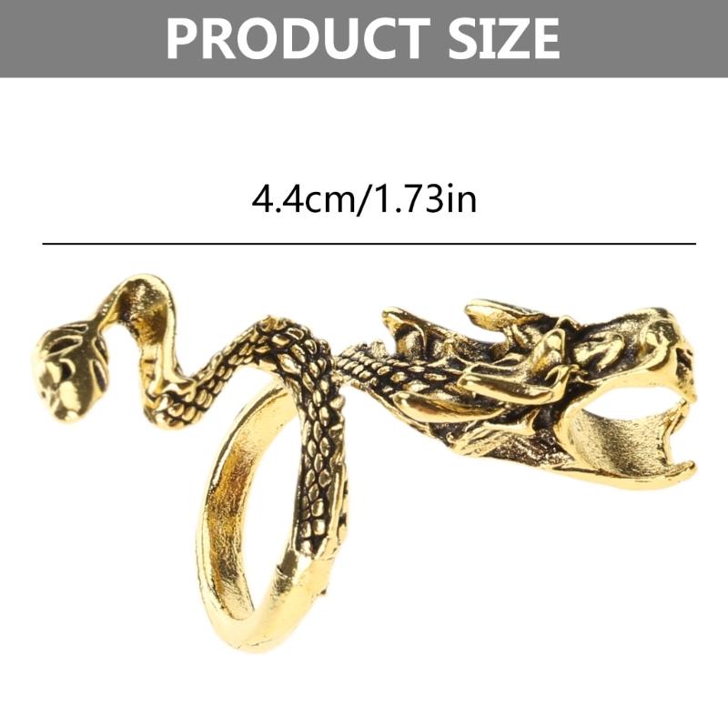 Creative Metal Golden Dragon Ring Cigarette Clip Driving Game Guitarist Perfect Universal Decor Gifts for Men Women