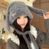 Winter Warm Ear Protector Hat Soft Windproof Rabbit Ear Pullover Cap Thicken Fluffy Big Ears Knitted Cap Winter Season