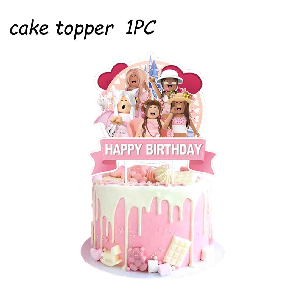 Roblox Birthday Party Sets Baby Shower Kids Decorations Supplies Gifts Cake Topper Cupcake for Entertaining Play Safe Kid Friendly Fun