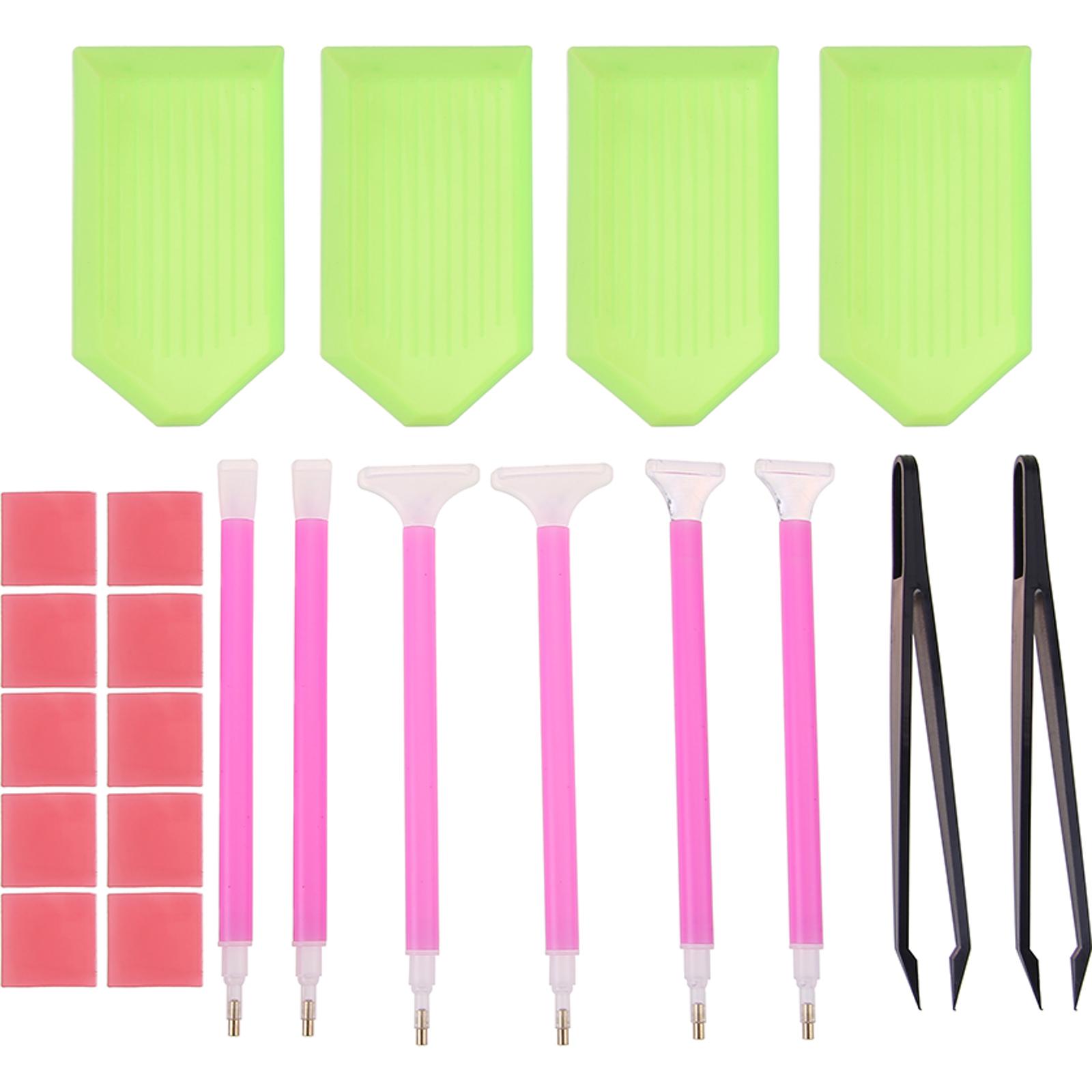 5D DIY Diamond Painting Tool Handmade Plastic Diamond Gem Accessory Solid Color 18x8x2cm Portable for Adults and  Arts Craft