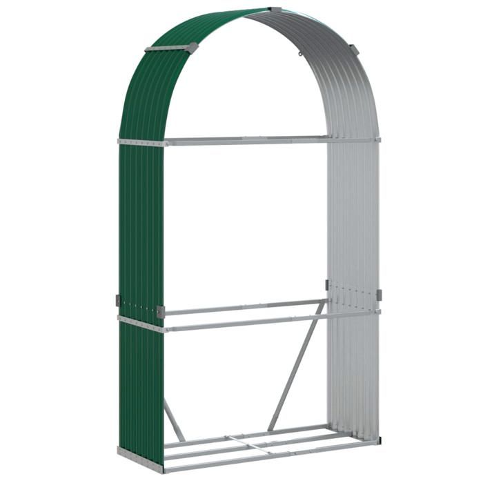VidaXL Log Holder, Firewood Rack with Storage, Outdoor Firewood Shelf, Green 120x45x210 Cm 364542