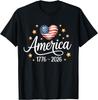 Pretty Flag Heart 1776 2026 July 4th 250th Birthday Gift Unisex T-Shirt