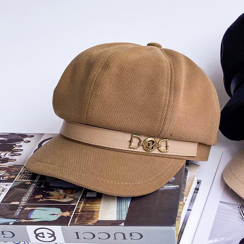 

Шикарный женский восьмиугольный берет — теплая и легкая кепка газетчика на осень и зиму | Универсальный модный аксессуар ONE SIZE темно-коричневого