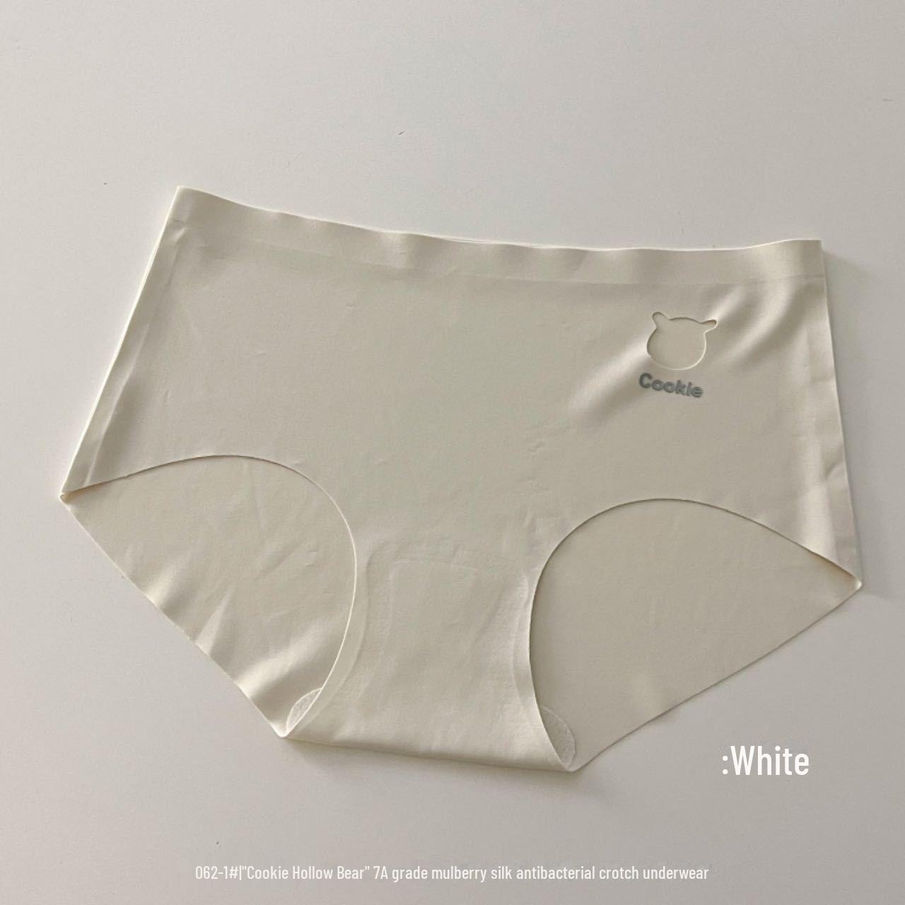 

Женское бесшовное нижнее белье из шелка сорта 7А - антибактериальные трусы телесного цвета для весны и лета XL (60-70kg) белый