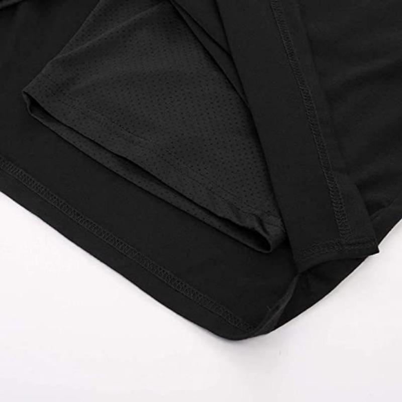 European and American Women's Spring and Summer Temperament Lace-up Solid Color Skirt Two-layer Short Skirt